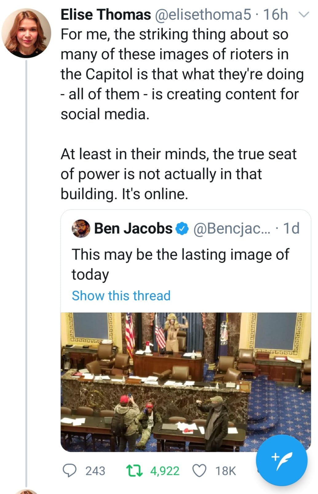 DC RIOT: The really striking thing is that the rioters were creating ...